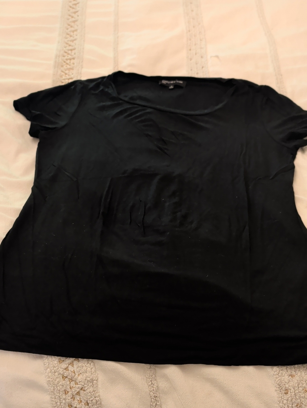 Jones New York Black Scoop Neck Short Sleeve Top